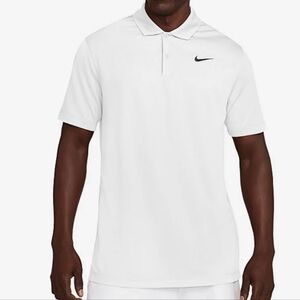 Nike Men's White Polo Shirt with Black Logo New with tags